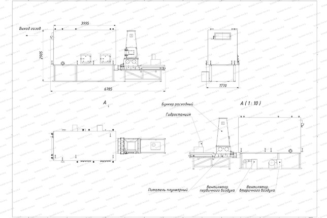 Чертеж котла на щепе и опилках 1500 кВт